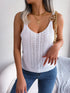 'Raya' Openwork Knit Tank Top - Celes Fashion